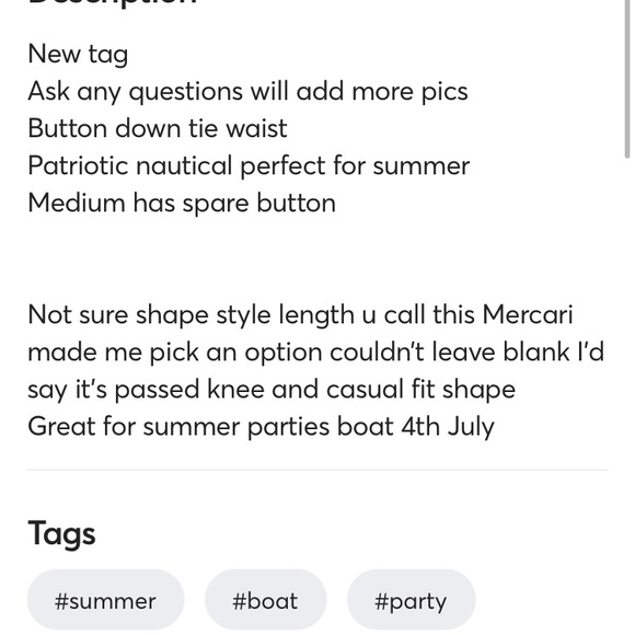 Nautical dress stripes stripe striped M blue - Picture 4 of 10